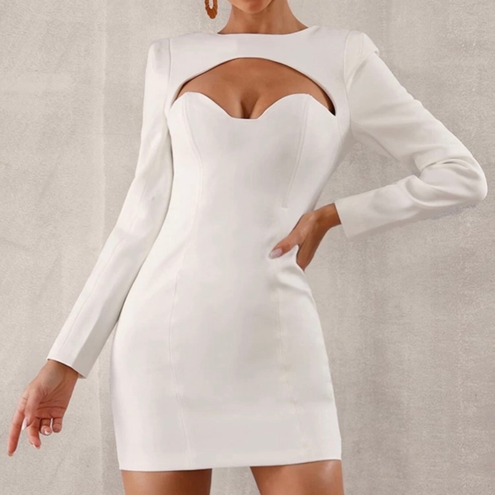 SHEIN white bodycon dress